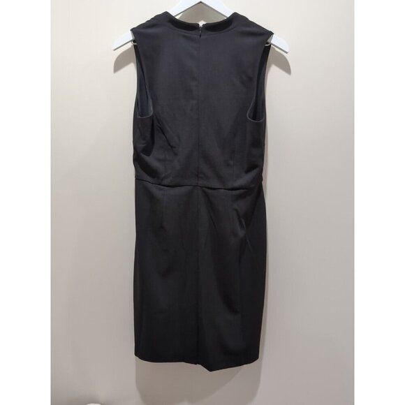 TAHARI ASL Faux Wrap Sheath Dress Black Size 8 Sleeveless V Neck NWT - Picture 6 of 6
